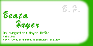beata hayer business card