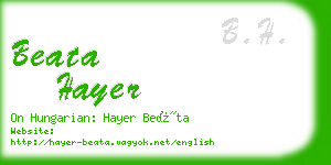 beata hayer business card
